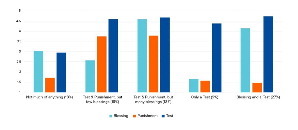 Figure 2. Patterns of Beliefs about Punishment, Test, and Blessings